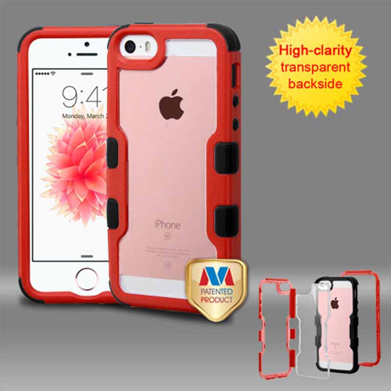 mobiletech-iphone-5-mybat-Natural-REd-Frame-Transparent -Black-TUFF-Vivid-Hybrid-Protector-Cover